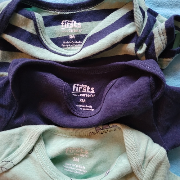 3 for $12 Precious Firsts by Carter's 3M Onsies - Picture 2 of 3